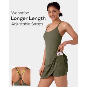 Halara Cloudful™ Activity Dress-Wannabe- Grass Gray Green Size L NWT 273